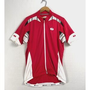 SUGOI Mens XXL Short Sleeve Cycling Jersey Red Pockets Full Zip